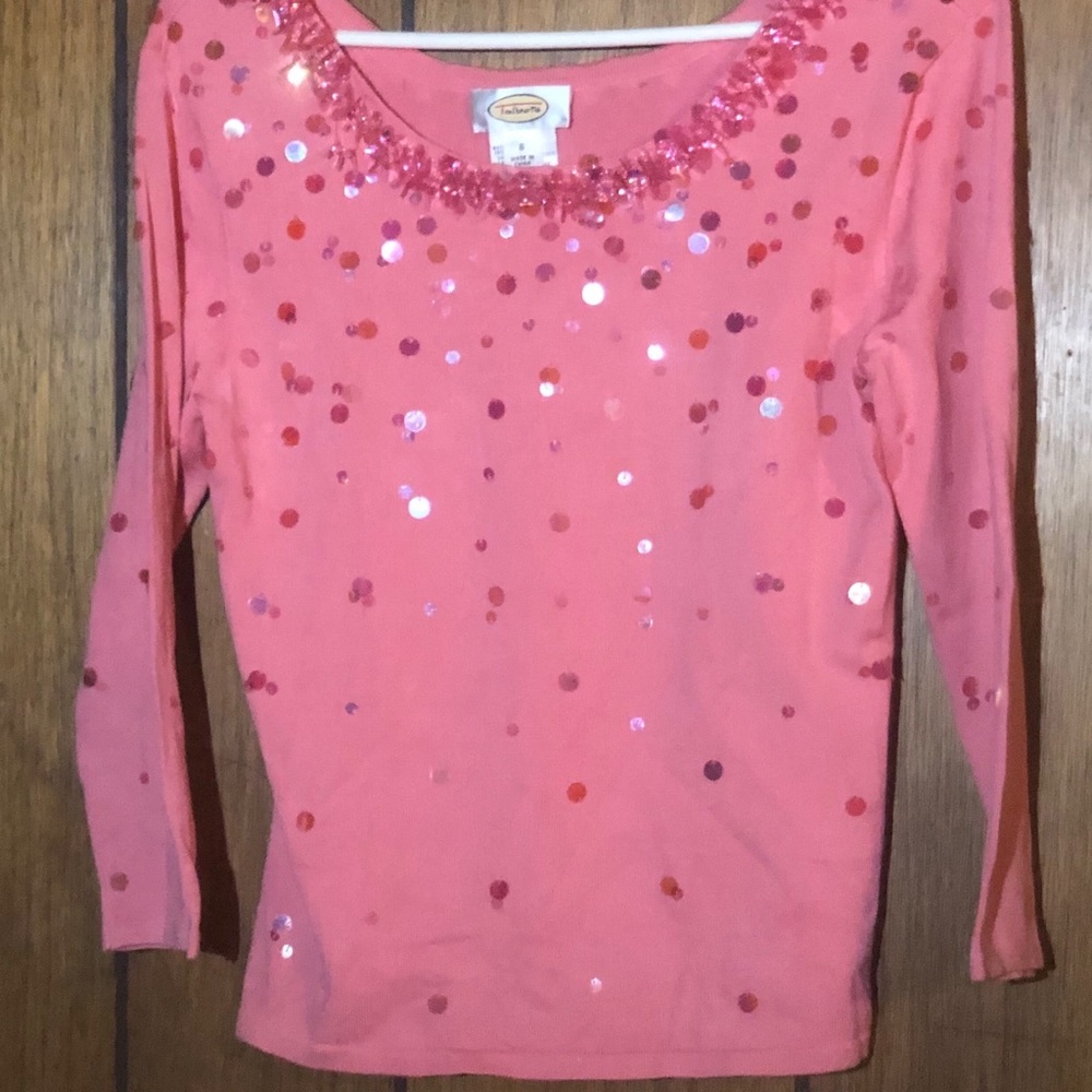 Talbots  3/4 sleeve sweater w/ sequins  Size S